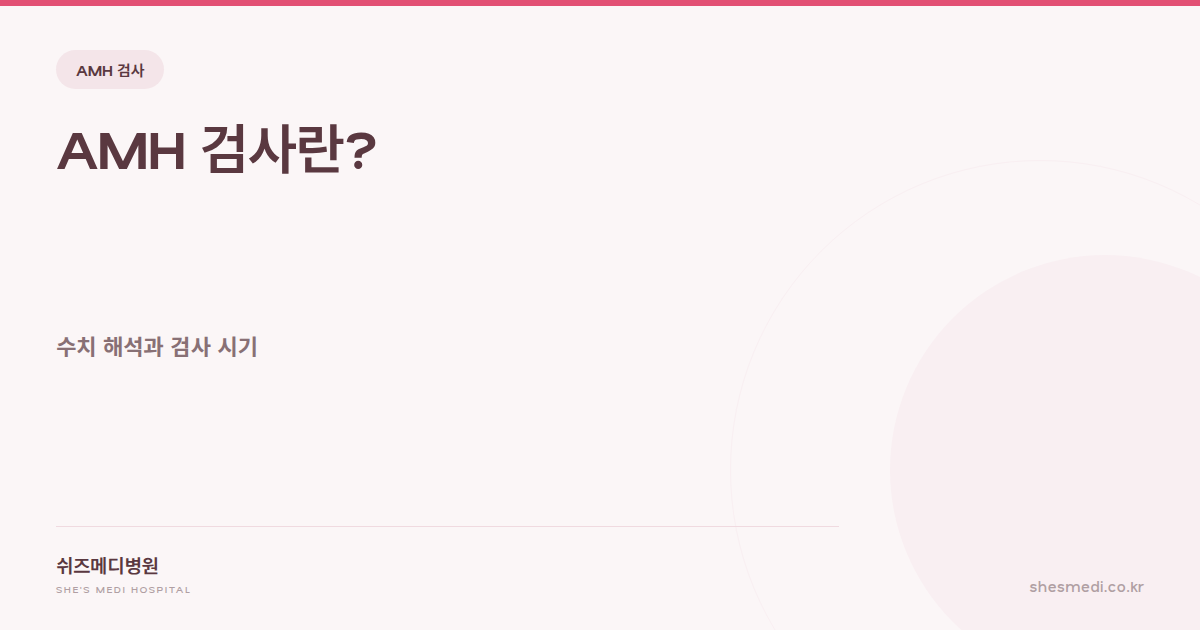쉬즈메디병원 AMH 검사 수치 해석과 시기 안내 썸네일