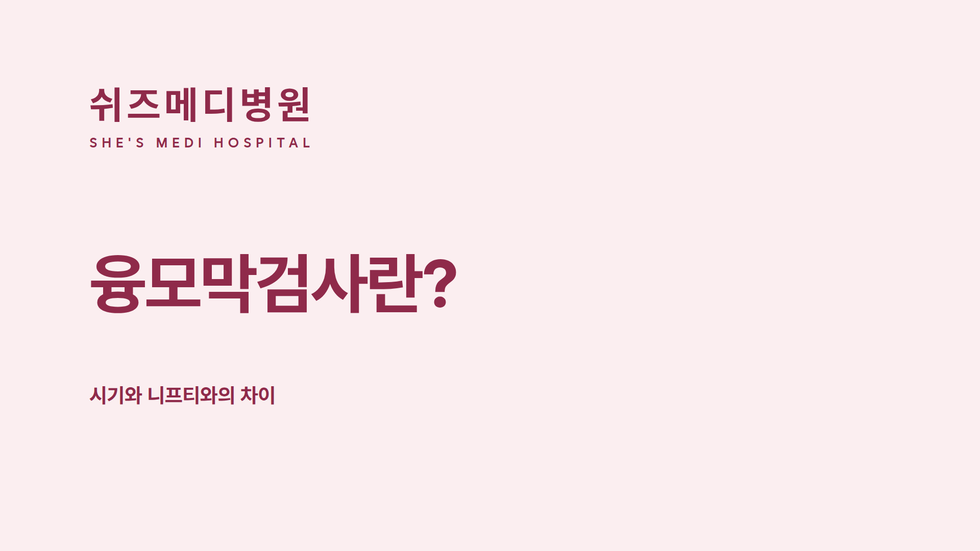 쉬즈메디병원 융모막검사 시기와 니프티 차이 안내 썸네일